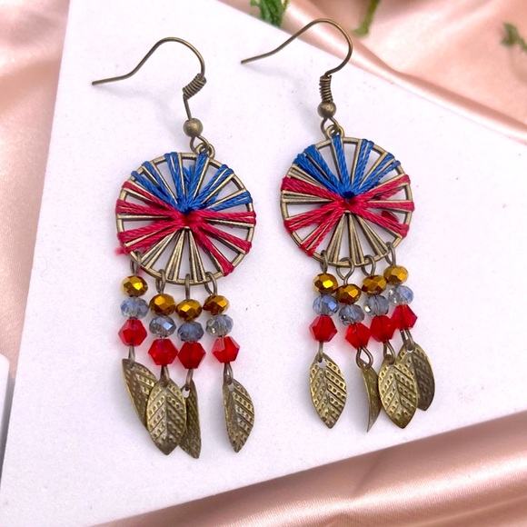 ❤️Colorful Threaded Beaded Bohemian Earrings - Picture 4 of 4